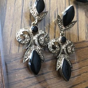 Vintage earrings with black stones